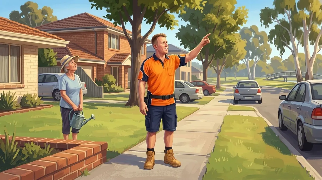 Illustration of a SolArk Electrical tradesman on a job in the canning district of Perth