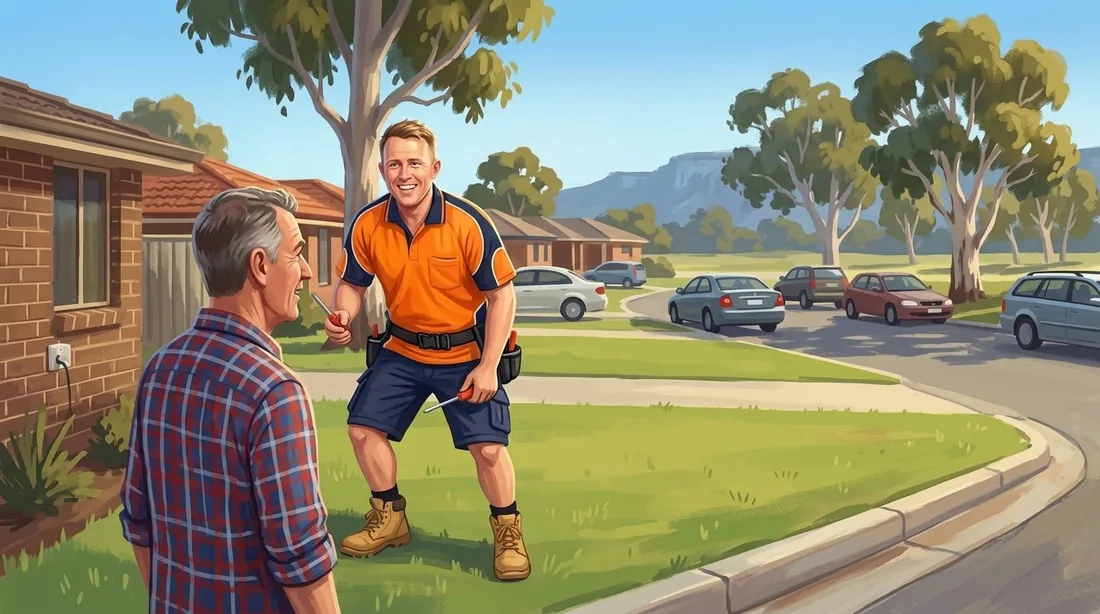 Illustration of a SolArk Electrical tradesman on a job in gosnells and armadale of Perth