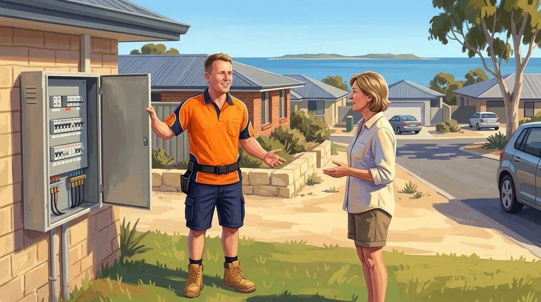 Illustration of a SolArk Electrical tradesman on a job in kwinana and rockingham of Perth