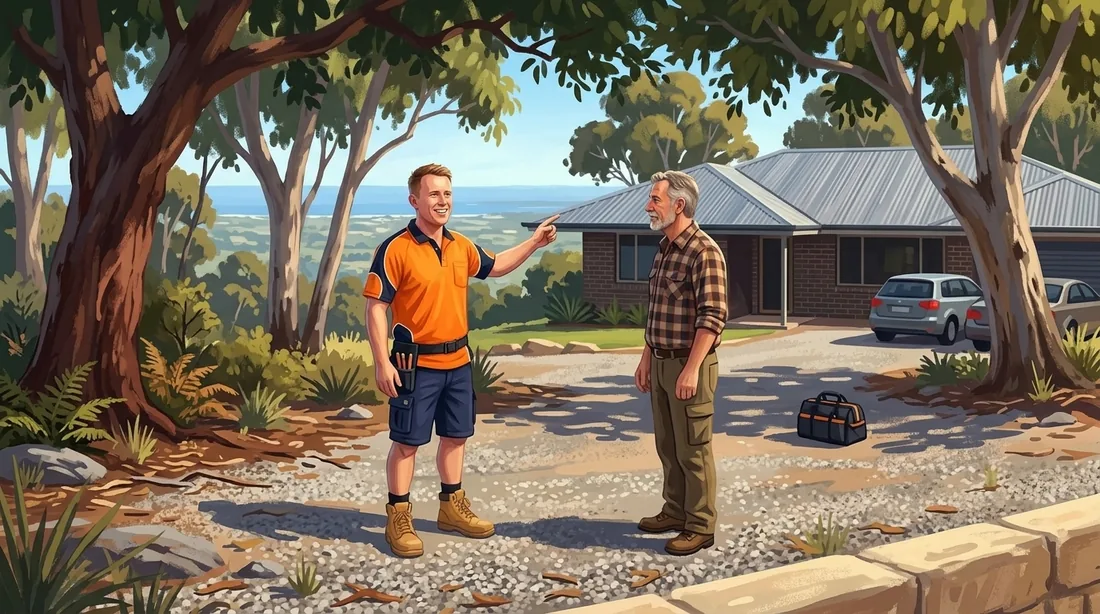 Illustration of a SolArk Electrical tradesman on a job in the perth hills of Perth