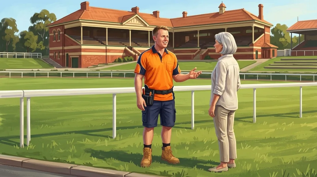 Illustration of a SolArk Electrical tradesman at Ascot Racecourse in Ascot