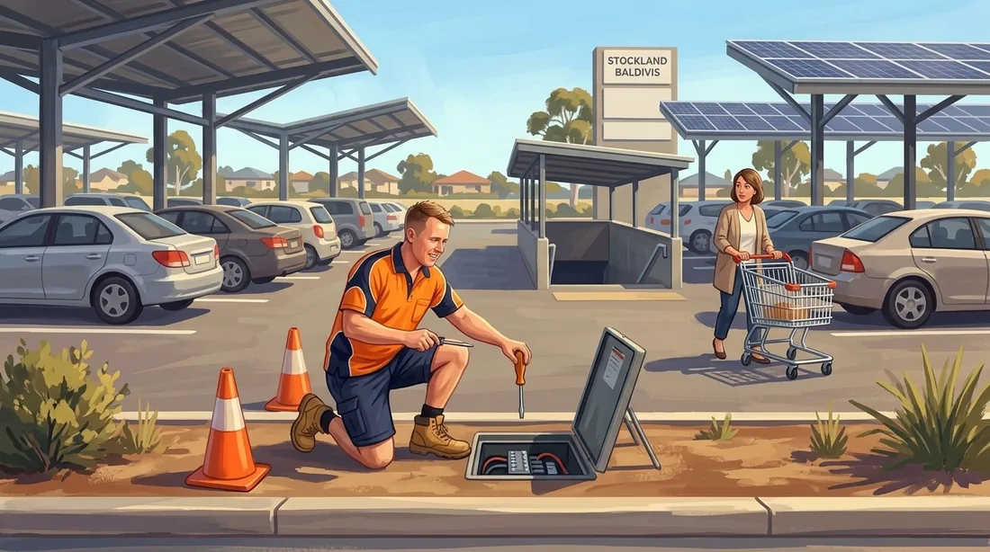 Illustration of a SolArk Electrical tradesman at Stockland Baldivis in Baldivis