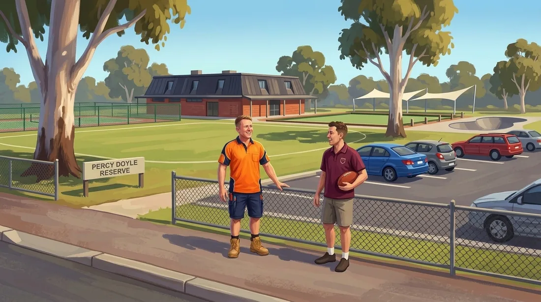 Illustration of a SolArk Electrical tradesman at Percy Doyle Reserve in Duncraig