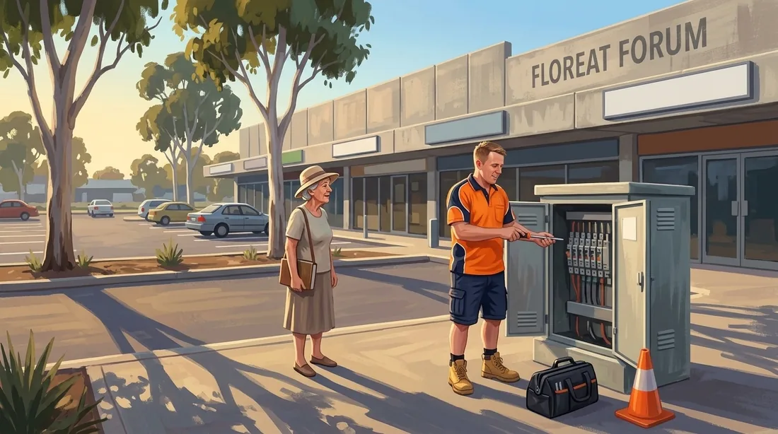 Illustration of a SolArk Electrical tradesman at Floreat Forum in Floreat