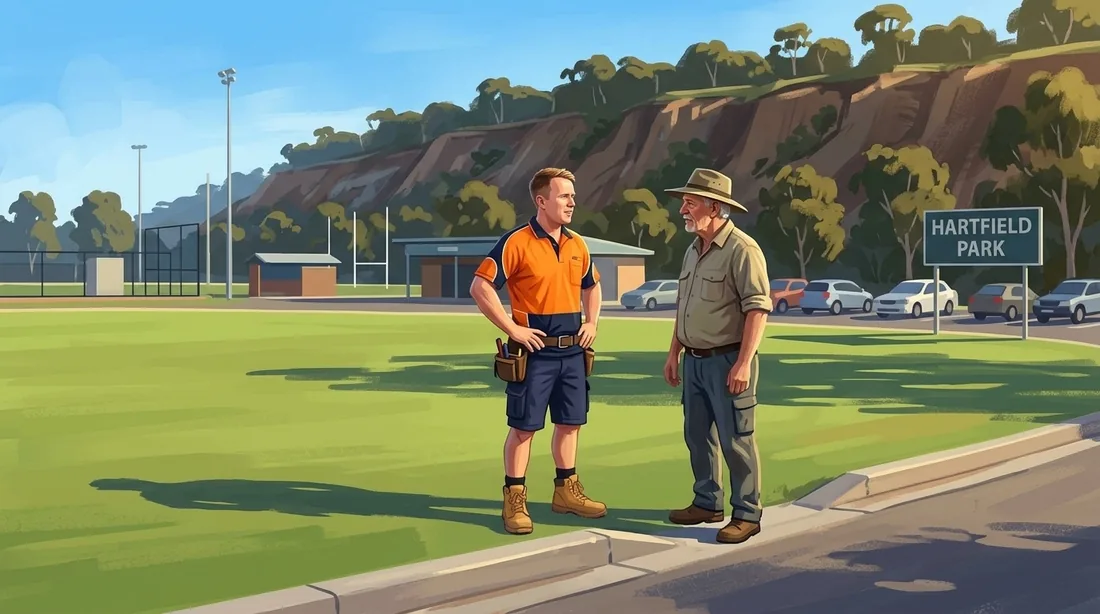Illustration of a SolArk Electrical tradesman at Hartfield Park in Forrestfield