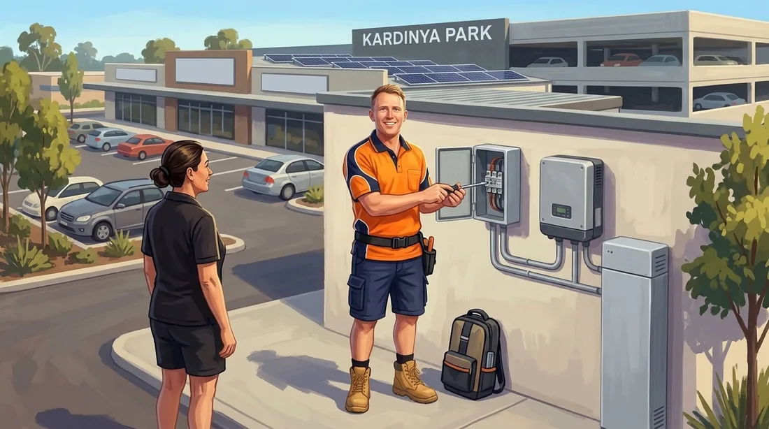 Illustration of a SolArk Electrical tradesman at Kardinya Park in Kardinya