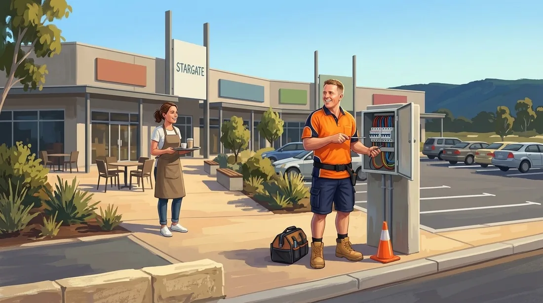 Illustration of a SolArk Electrical tradesman at Stargate Kelmscott in Kelmscott