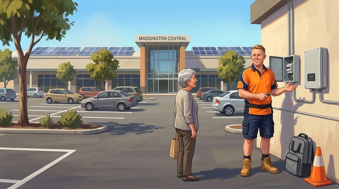 Illustration of a SolArk Electrical tradesman at Maddington Central in Maddington