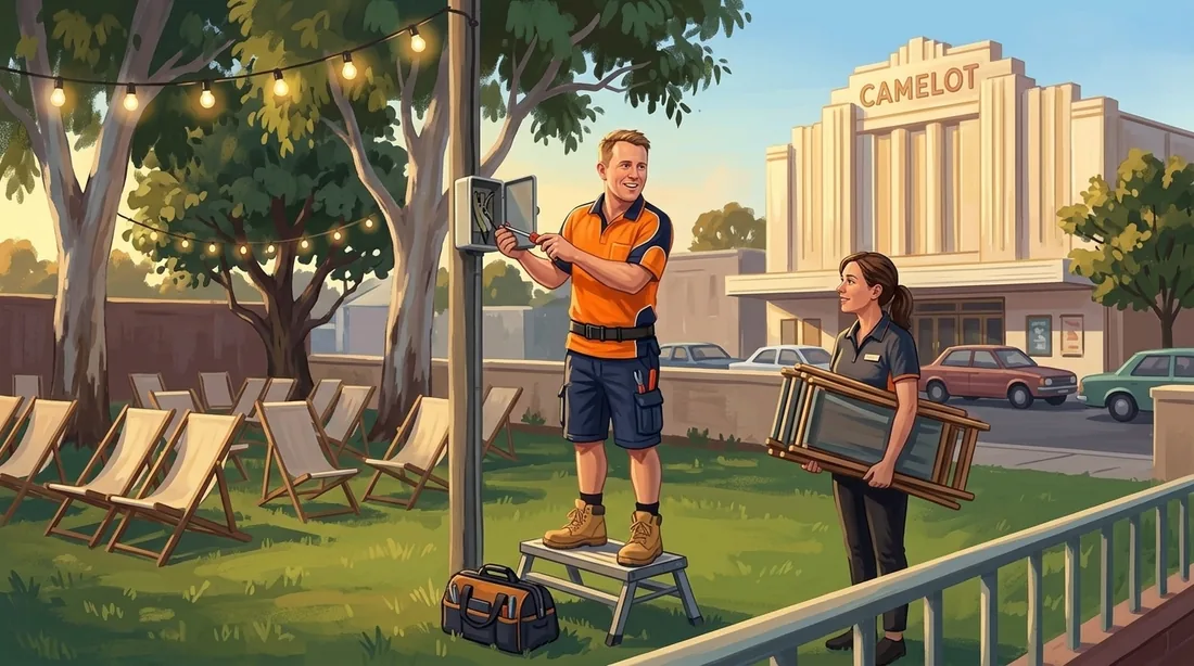 Illustration of a SolArk Electrical tradesman at Camelot in Mosman Park