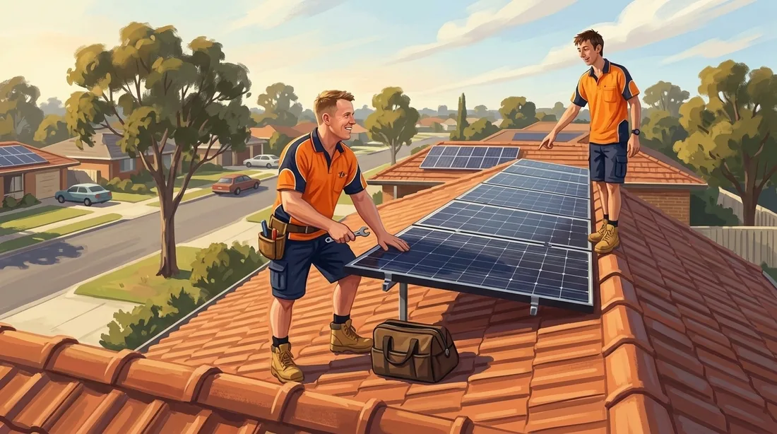 Illustration of a SolArk Electrical tradesman at the established residential streets of Padbury in Padbury