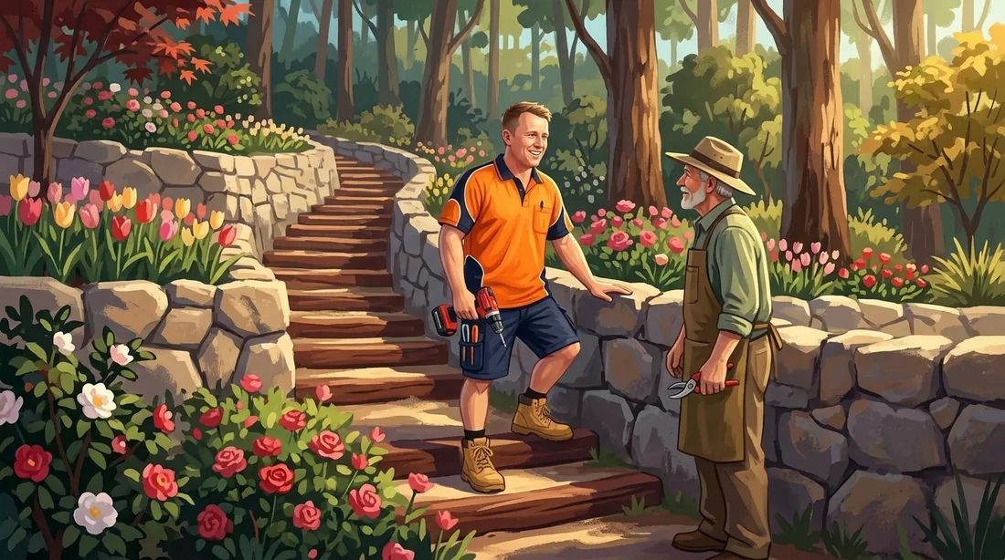 Illustration of a SolArk Electrical tradesman at Araluen Botanic Park in Roleystone