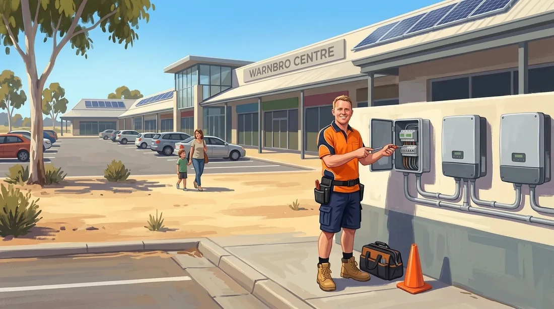 Illustration of a SolArk Electrical tradesman at Warnbro Centre in Warnbro