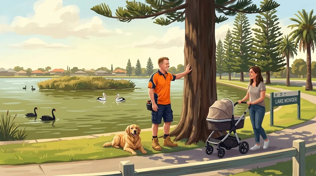 Illustration of a SolArk Electrical tradesman at Lake Monger in Wembley