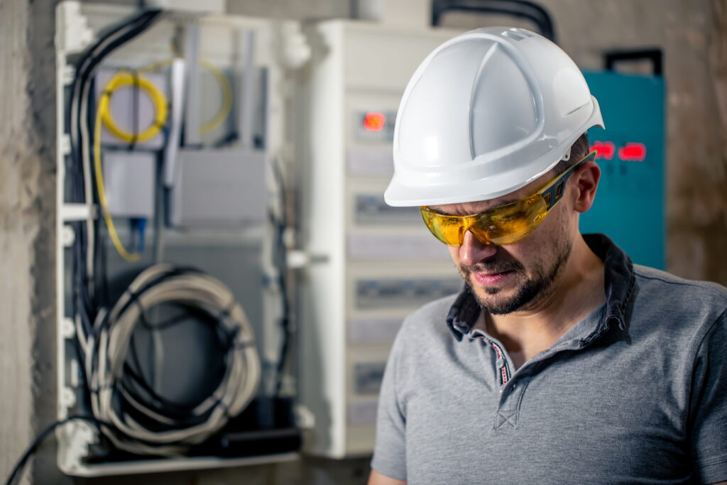 an electrician performing electrical services